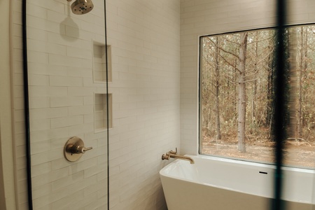 Soaking tub and walk-in shower