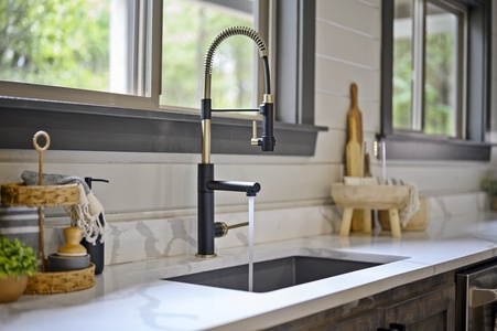 Traditional faucet or overhead pot filler