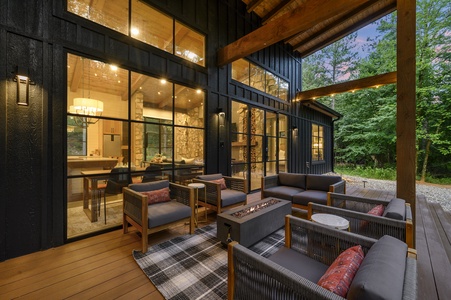 Large covered outdoor seating and entertaining space