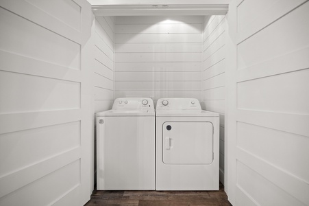 Laundry closet with full-size washer and dryer