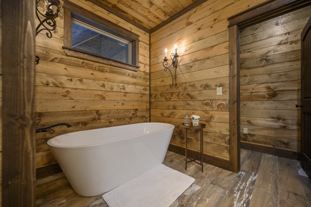 Full ensuite bathroom #1 has a double vanity, soaker tub, and walk-in shower