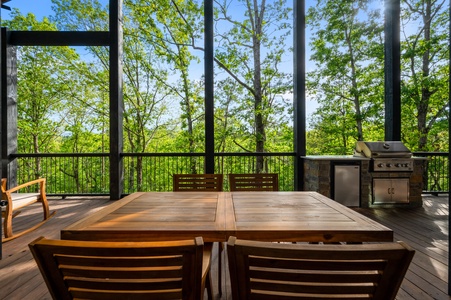Outdoor dining space with beautiful view