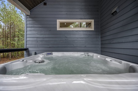 Relax and soak away in the hot tub!