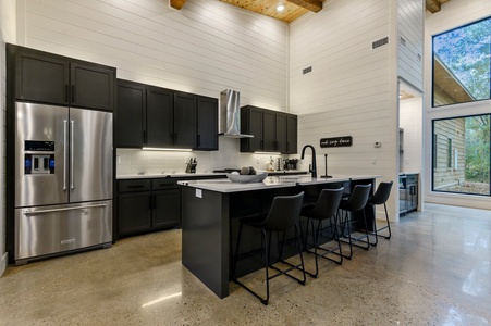 Fully stocked kitchen for preparing meals during your stay