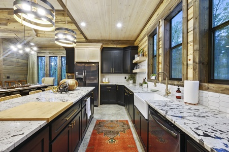 Fully stocked kitchen for preparing and cooking meals