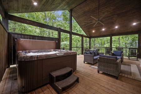 Take a relaxing soak in the hot tub!