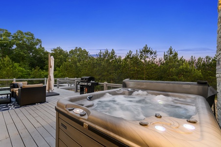 Enjoy this beautiful view while soaking in the hot tub