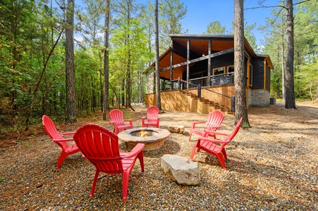 Gather around the fire pit to roast marshmallows