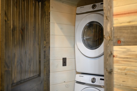 Full-size washer and dryer available