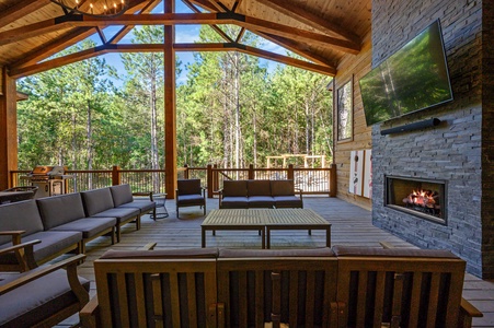 Beautiful forest views from the covered outdoor entertaining area
