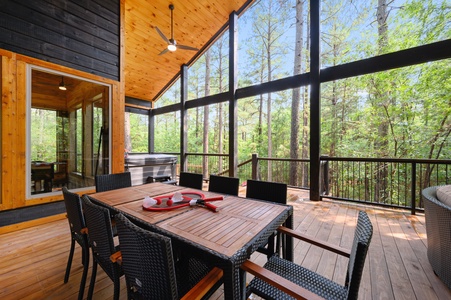 Outdoor dining table seats 8