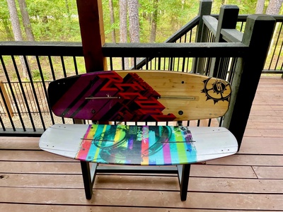 Wakeboard benches on the back deck