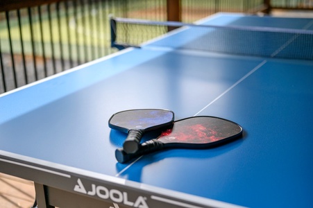 Enjoy a game of ping pong on the patio