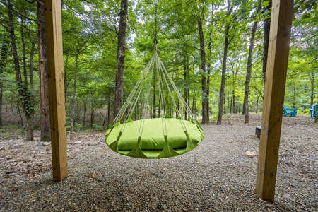 Swing bed under the back deck