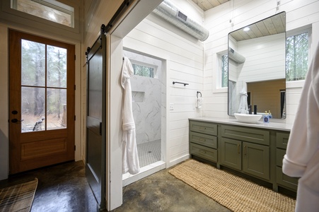 master bathroom and walk-in shower