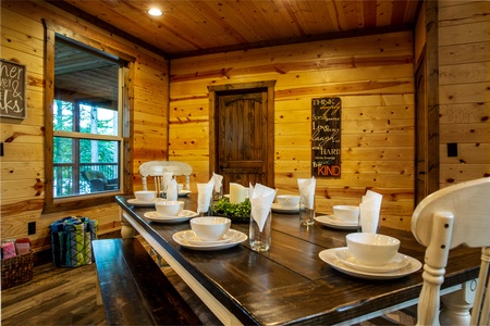 Enjoy a meal at the cabin