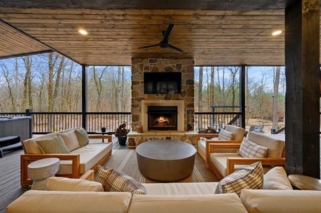Your family will love the peaceful back deck