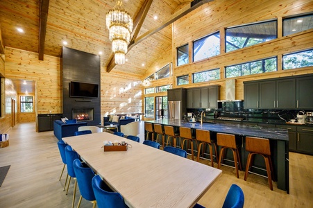 Open floor plan and plentiful seating for family meals