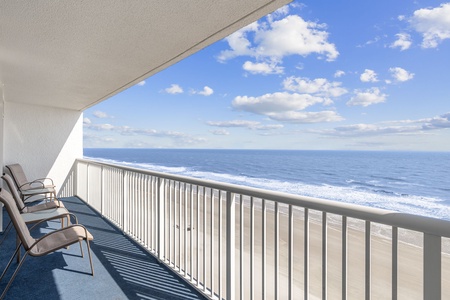 Oceanfront views from the expansive balcony