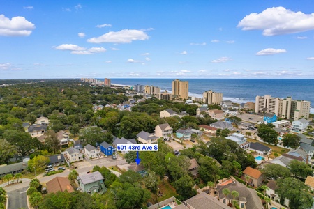 Only 3 blocks from the beach. It's a comfortable walk down a road that isn't busy.