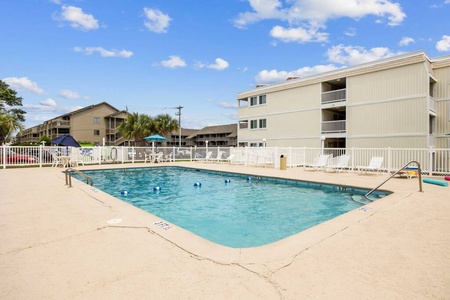 Outdoor pool is ready for a splash