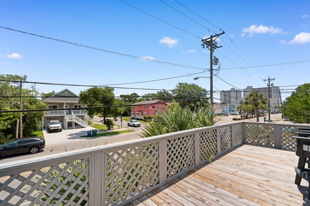 The balcony attached the primary bedroom gives you beautiful views of 17th Ave in North Myrtle Beach