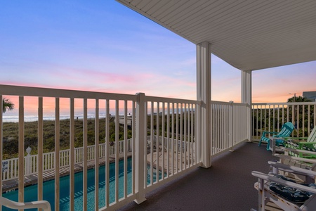 Twilight views of the beach from the comfort of the Condo