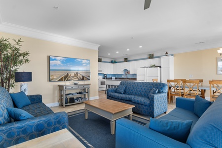 Relax and connect in the spacious, open living and kitchen area!