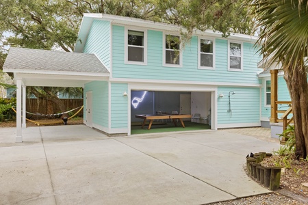 Rinse off at the outdoor shower after your day at the beach.