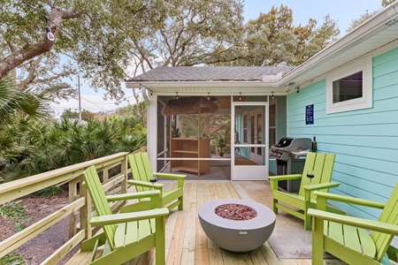 The backyard fire pit will be your group’s natural gathering area.