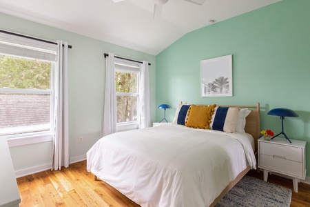 Bedroom 3 | Second Floor | Queen Bed | Flatscreen TV | Shared Bathroom