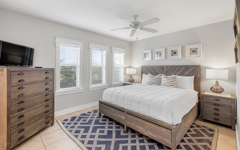 King-Sized Primary Bedroom with Stunning Beach Views