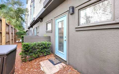 Exterior bedroom door for easy access