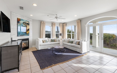 Living Area with Stunning Gulf Views