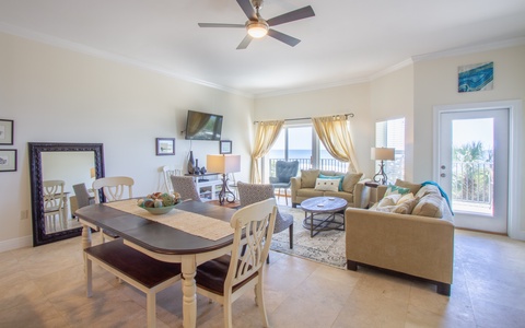 Open concept dining area and living room