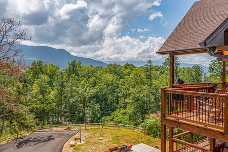 Exterior overview at Twin Peaks, a 5 bedroom cabin rental located in Gatlinburg