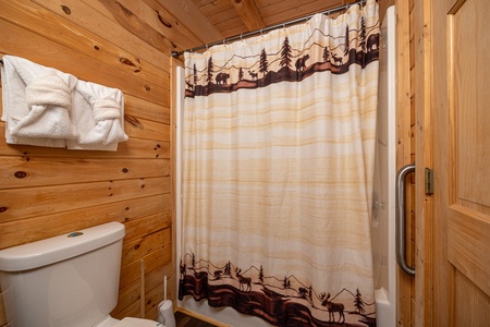 Shower at Eagle's Nest, a 2 bedroom cabin rental located in Sevierville