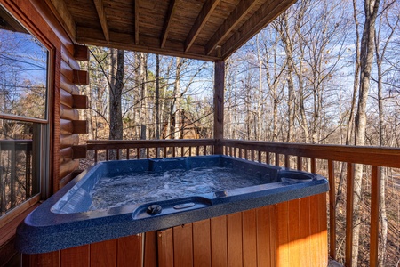 Hot tub at Sunny Side Up, a 2 bedroom cabin rental located in Gatlinburg