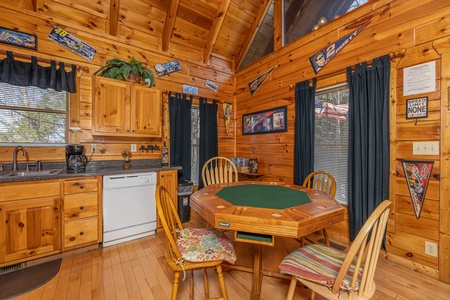 Poker table at Nascar Nation, a 2 bedroom cabin rental located in Pigeon Forge