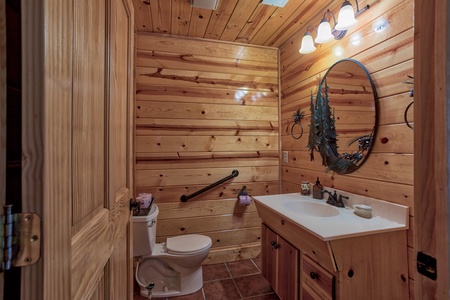 Bathroom at Rustic Ranch, a 2 bedroom cabin rental located in Pigeon Forge