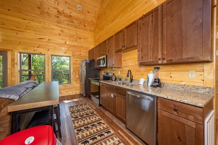 Kitchen at Make A Splash, a 2 bedroom cabin rental located in gatlinburg