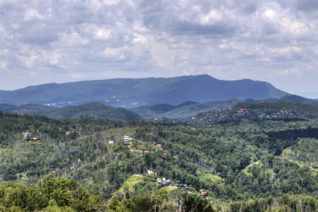 Mountain view from The Best View Lodge, a 5 bedroom cabin rental located in gatlinburg