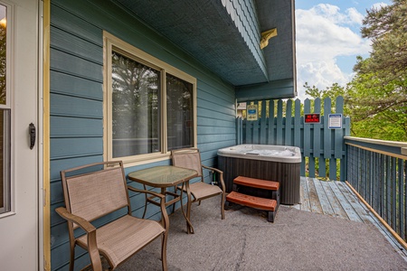 Deck Seating near hot tub at Big Bear Ski Haus