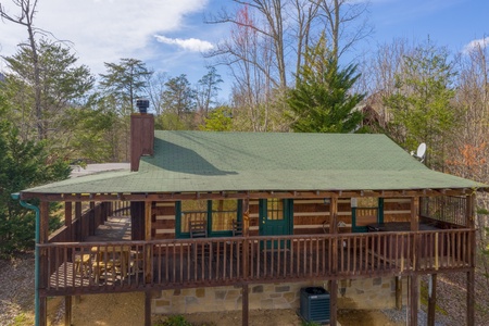 Drone exterior view at Blue Mountain Views, a 1 bedroom cabin rental located in Pigeon Forge