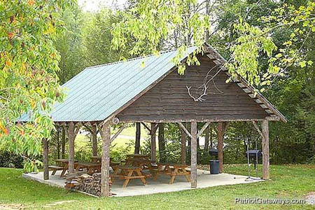 Cedar Falls Resort Picnic Pavillion for guests at Mountain Mama, a 3 bedroom cabin rental located in Pigeon Forge