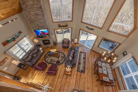 Interior View from Vaulted Ceiling at The Best View, a 5 bedroom cabin rental located in gatlinburg