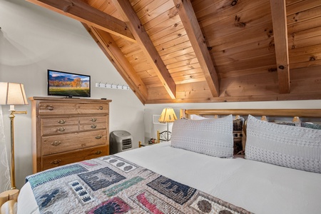 Loft bedroom at Brink of Heaven, a 2 bedroom cabin rental located in Gatlinburg