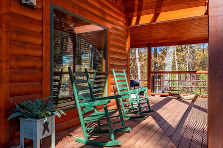 Rocking Chairs on Covered Deck at Angler's Ridge