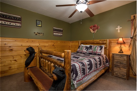 Bedroom With Log Furniture at Enchanted Forest