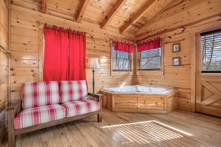 Jacuzzi Tub at Natural Wonder, a 4 bedroom cabin rental located in Gatlinburg